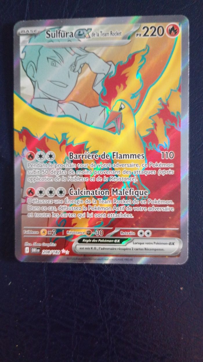Carte pokémon SULFURA EX de la team R...208/182 Rivalités Destinées .  🇫🇷 - photo numéro 2
