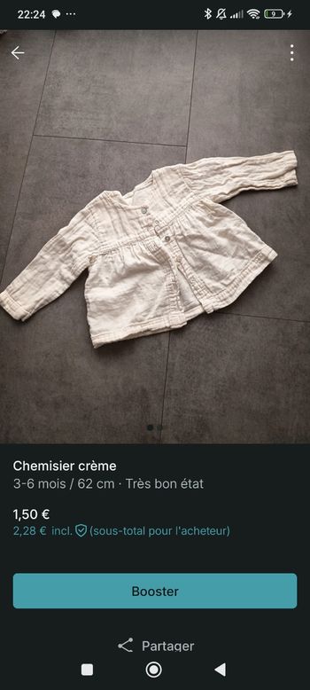 Chemisier crème 