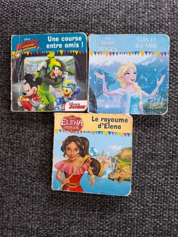 Lot de 3 livres cartonnés Disney en bon état