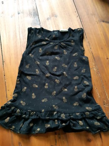 Robe noir doré ananas bébé fille 9 mois