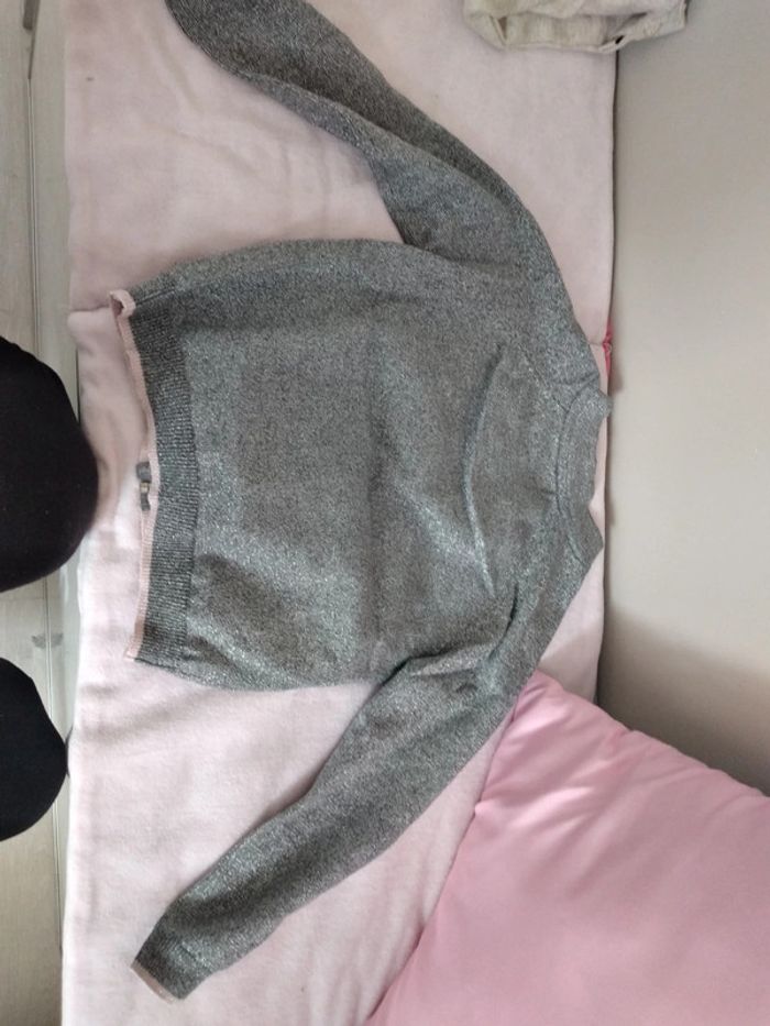 Veste gilet grise brillante fille - photo numéro 4