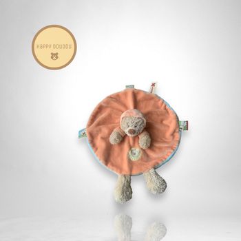 Doudou rond ours capuche orange Nicotoy DP423