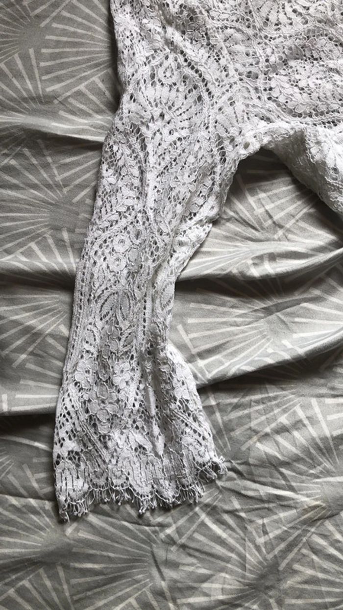 Blouse blanche dentelée taille 36 Kiabi - photo numéro 3