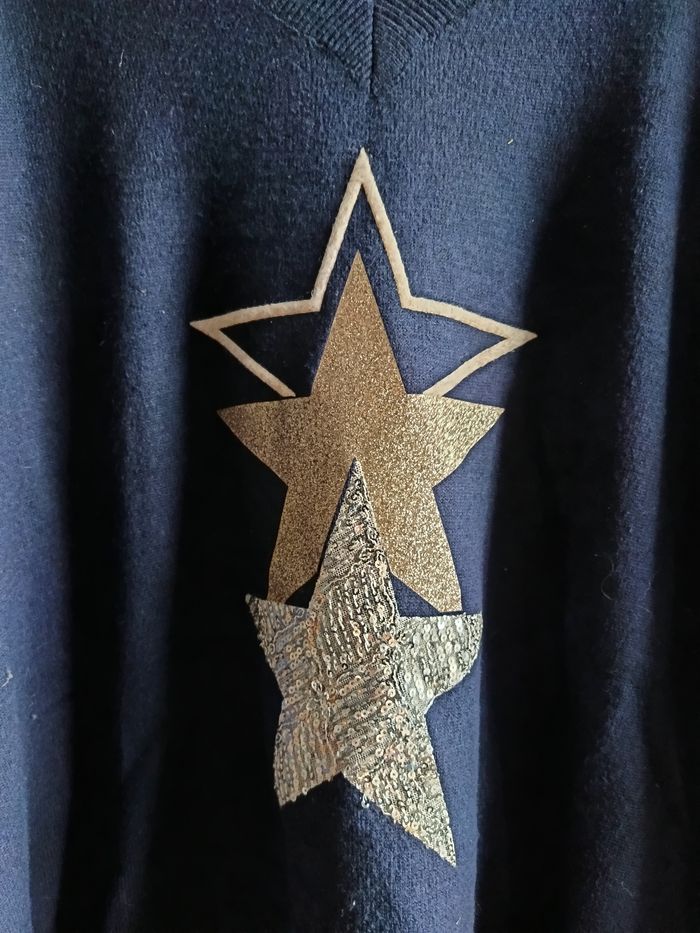 Pull bleu marine col V – Coupe oversize - photo numéro 3