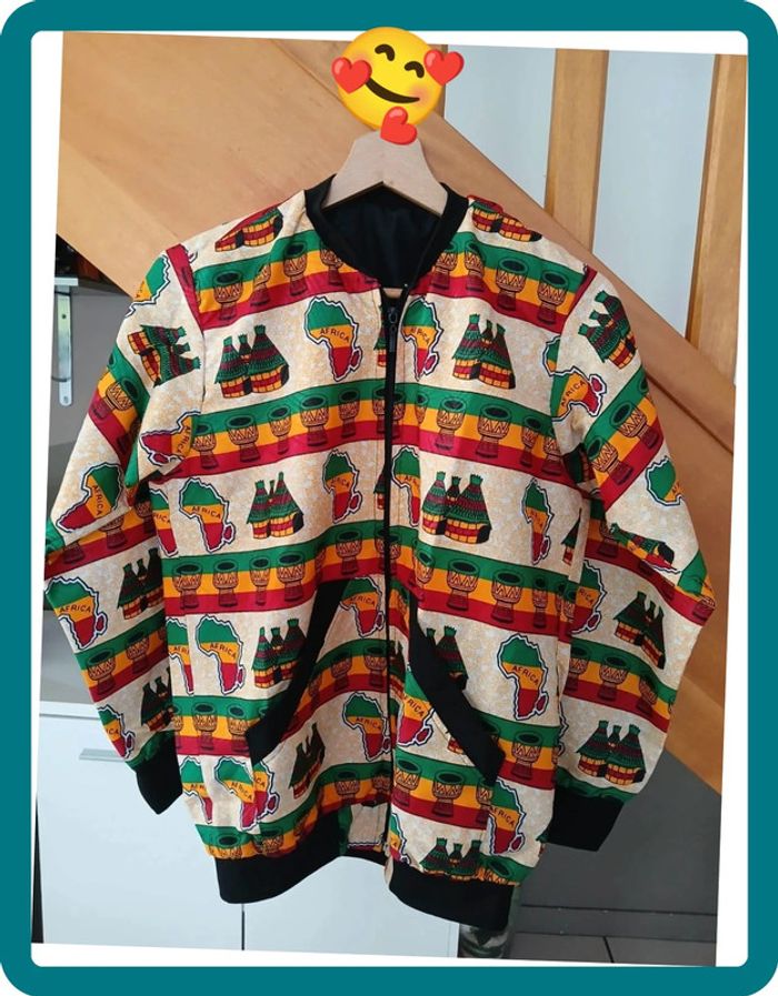 Belle Veste Bombers d'été motifs Africa Taille S🌿🌈 - photo numéro 4