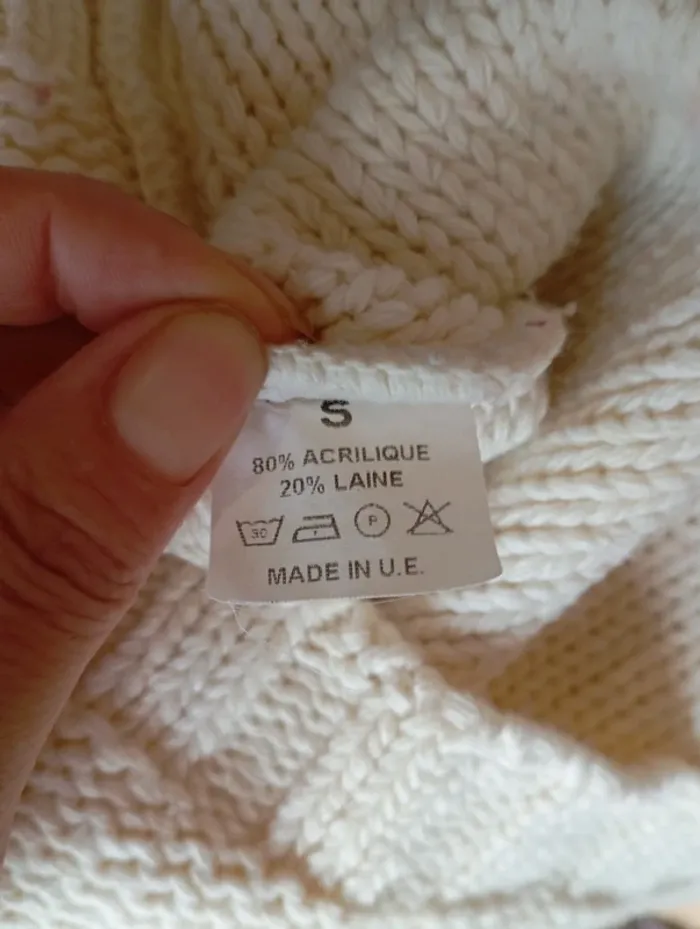 Pull Box - Pull en maille crème taille s - photo numéro 4