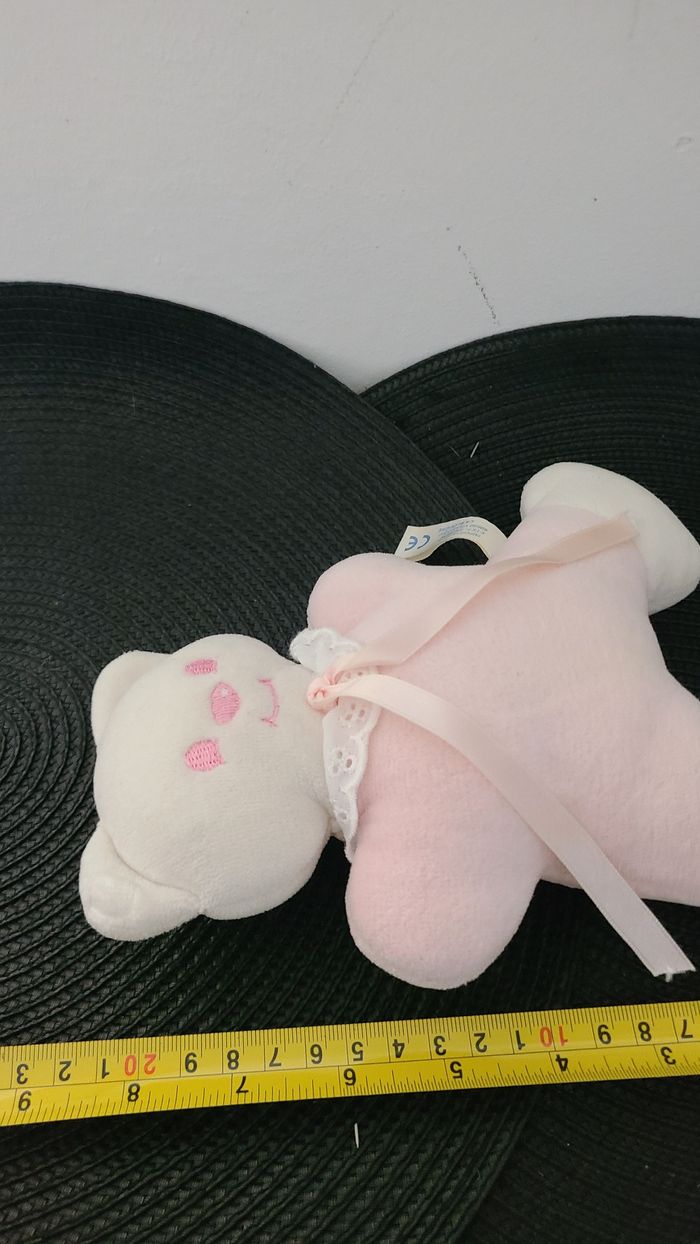 Doudou avec un grelot à l’intérieur vintage chat sucre d'orge - photo numéro 3