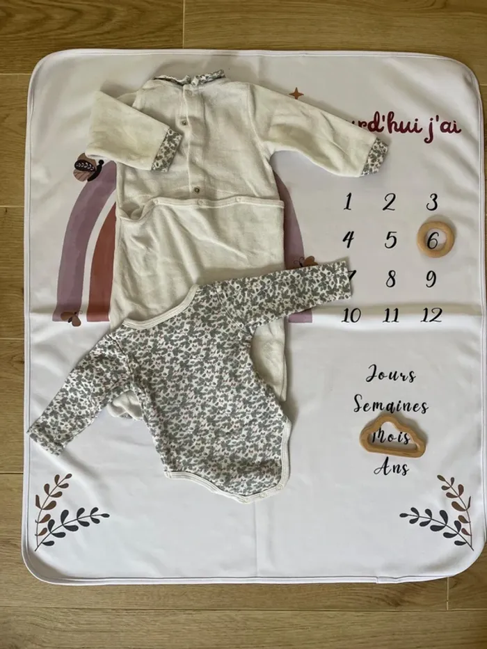 Pyjama et body assorti bébé fille Bouchara – Taille 6 mois - photo numéro 2