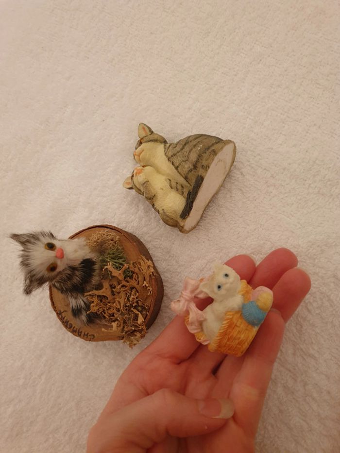 Adorables chats resine bois - photo numéro 2