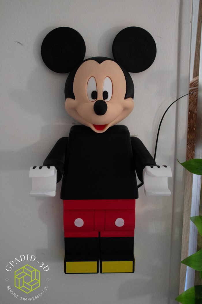 Dévidoir de papier toilette ou simple décoration murale dans un style lego Disney Mickey - photo numéro 4