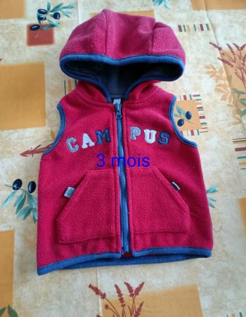 Gilet à capuche polaire 3 mois tbe