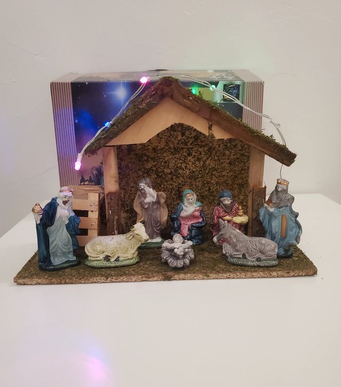 Fééric Lights & Christmas Crèche Lumineuse en boîte très bon état  32x13x20 cm env. JJA