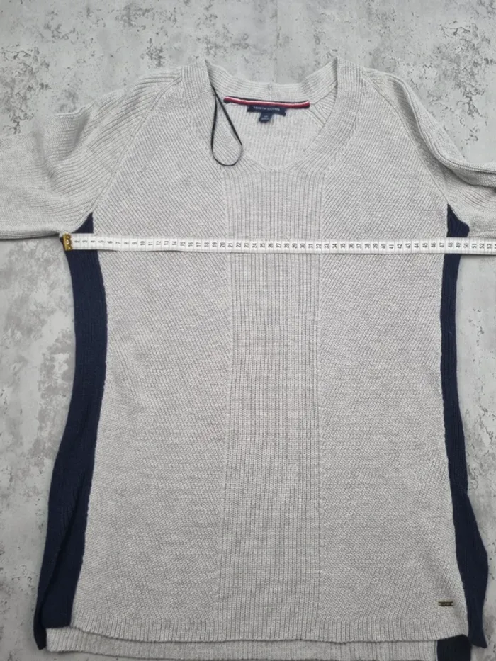 Pull tunique Tommy Hilfiger gris – Taille S Femme (mesures en photos) - photo numéro 6