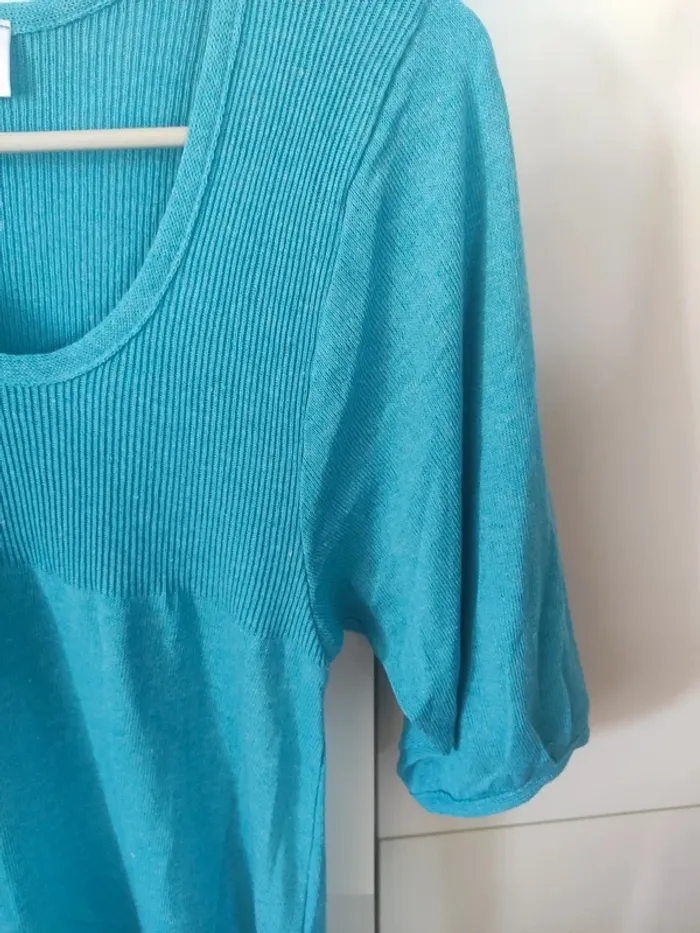 Camaïeu tee shirt 20 % lin - taille 2 - photo numéro 4