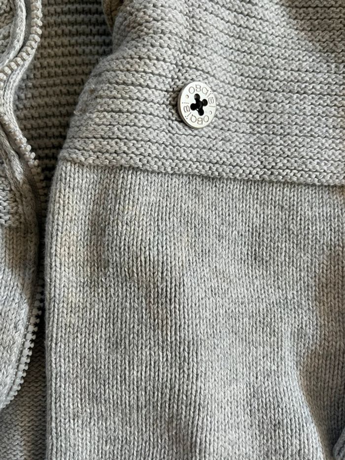 Gilet à capuche gris marque Obaïbi taille 23 mois - photo numéro 4