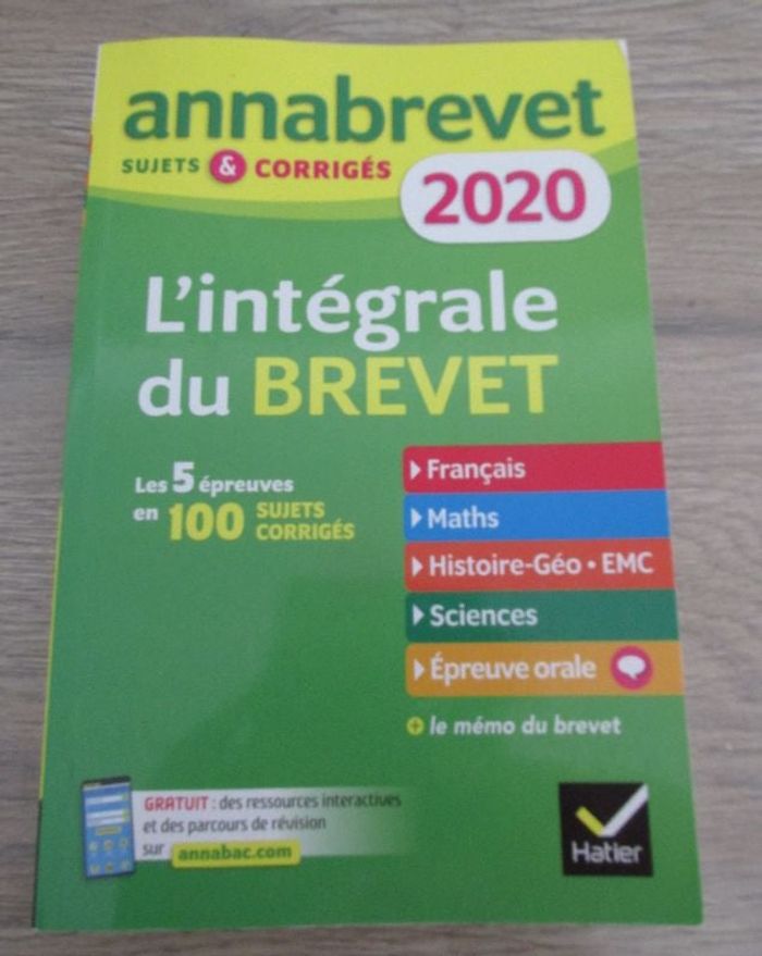 livre scolaire : brevet des collèges 2020