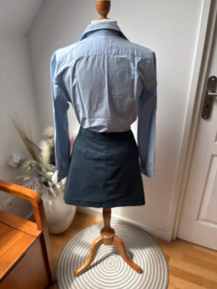 Très jolie jupe courte en coton bleu marine - T42 - photo numéro 7