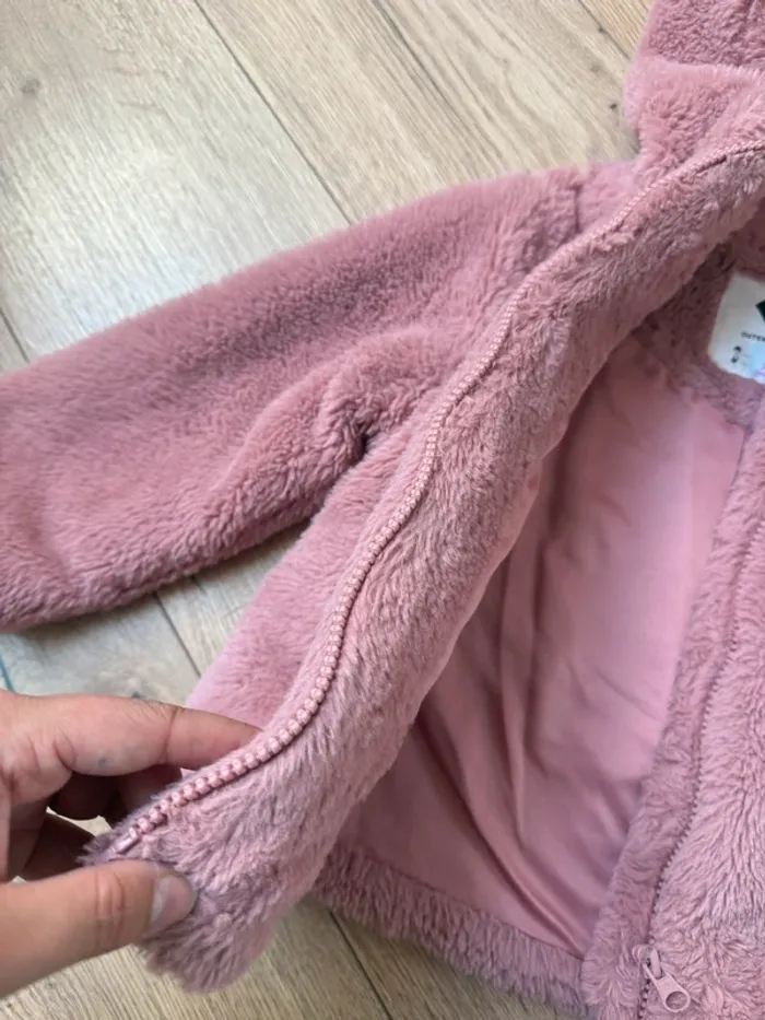 Veste fourrure « vieux rose » pour fille 3/4 ans TEX - photo numéro 5