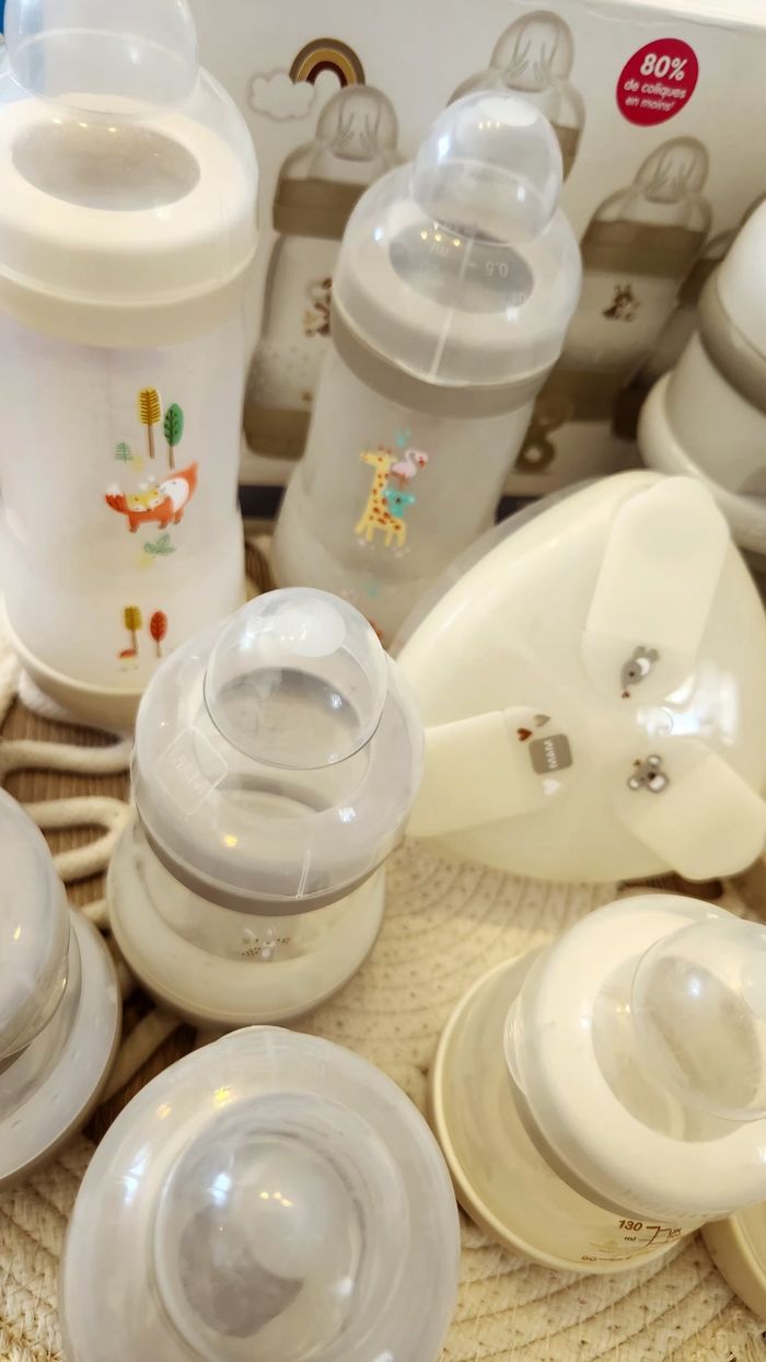 Gros lot de Biberons bébé Mam Gris Beige - photo numéro 7