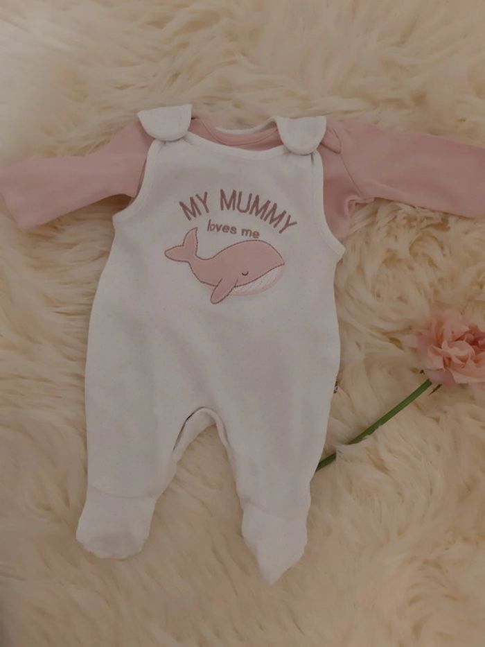 Ensemble bébé fille body et salopette