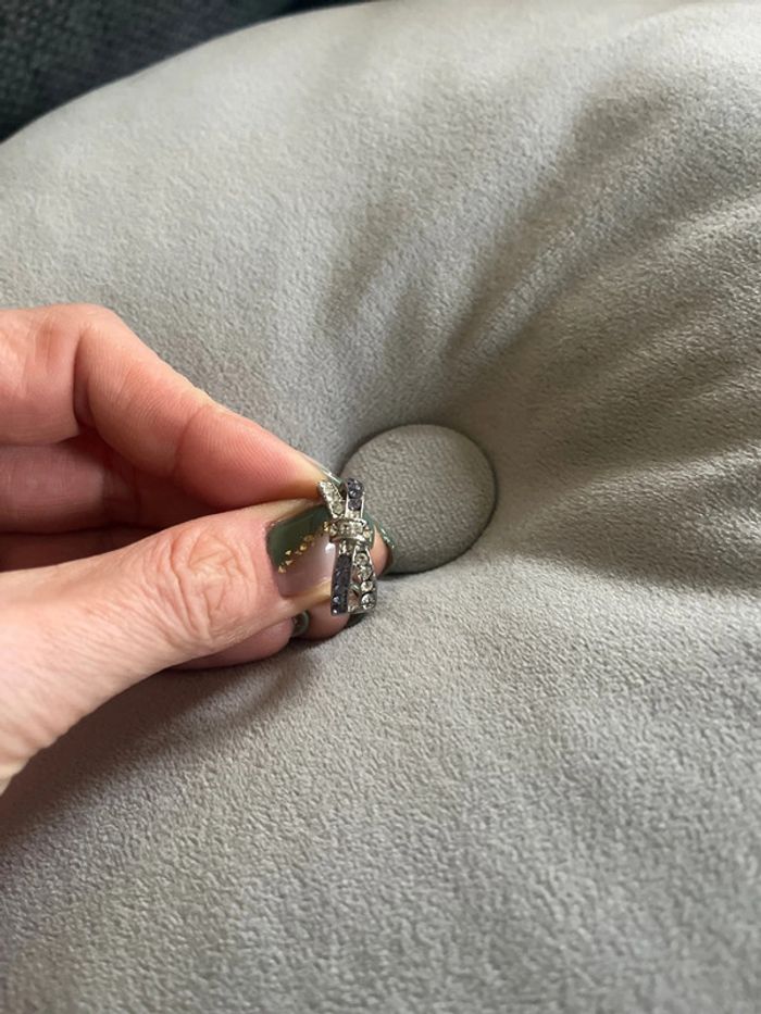 Bague strass argenté et violet T56 - photo numéro 4