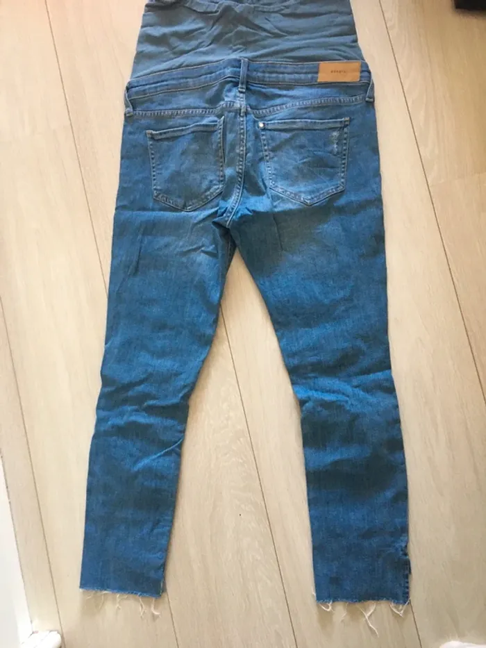 Jean de grossesse bleu coupe  7-8 T.40 H&M - photo numéro 5