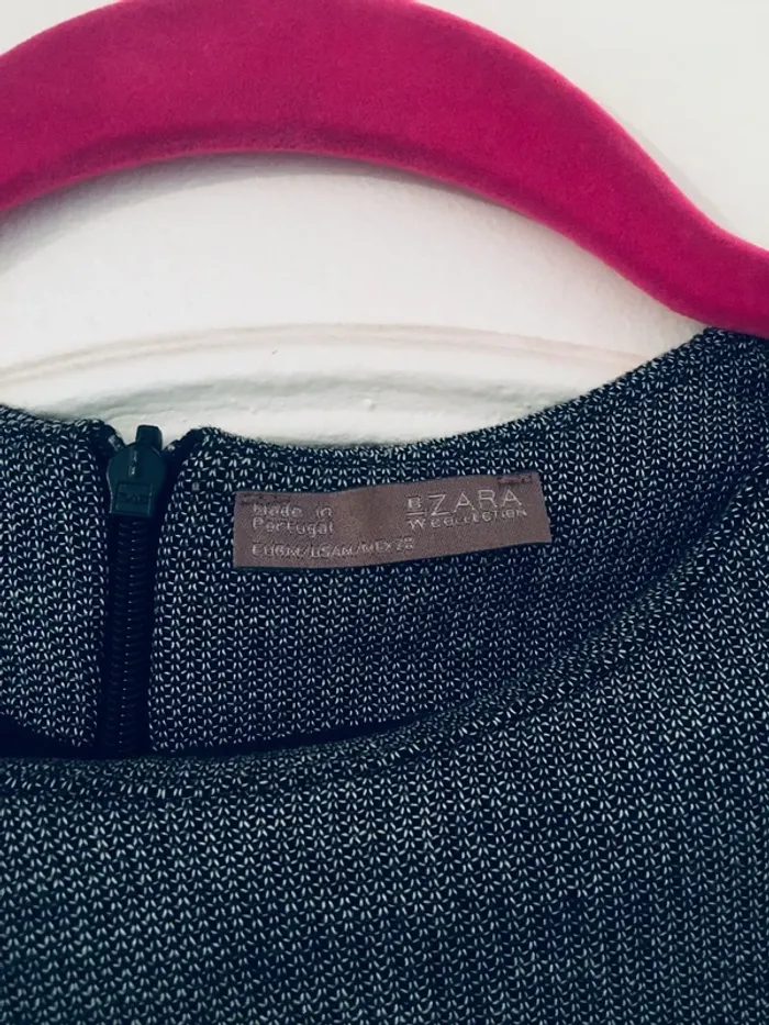 Robe Zara gris chiné manches 3/4 taille M - photo numéro 5