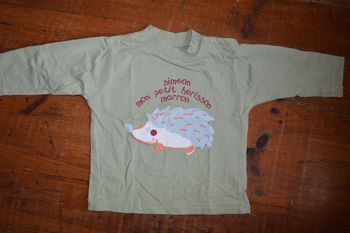 Tee shirt manches longues 6 mois hérisson