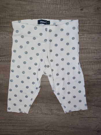 Pantacourt / short In Extenso blanc à pois gris 3 ans