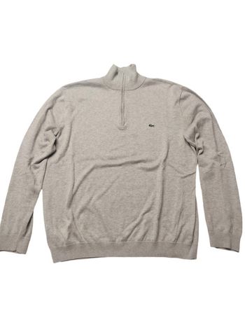 Pull gris 1/4 zip col - Lacoste - Taille 6