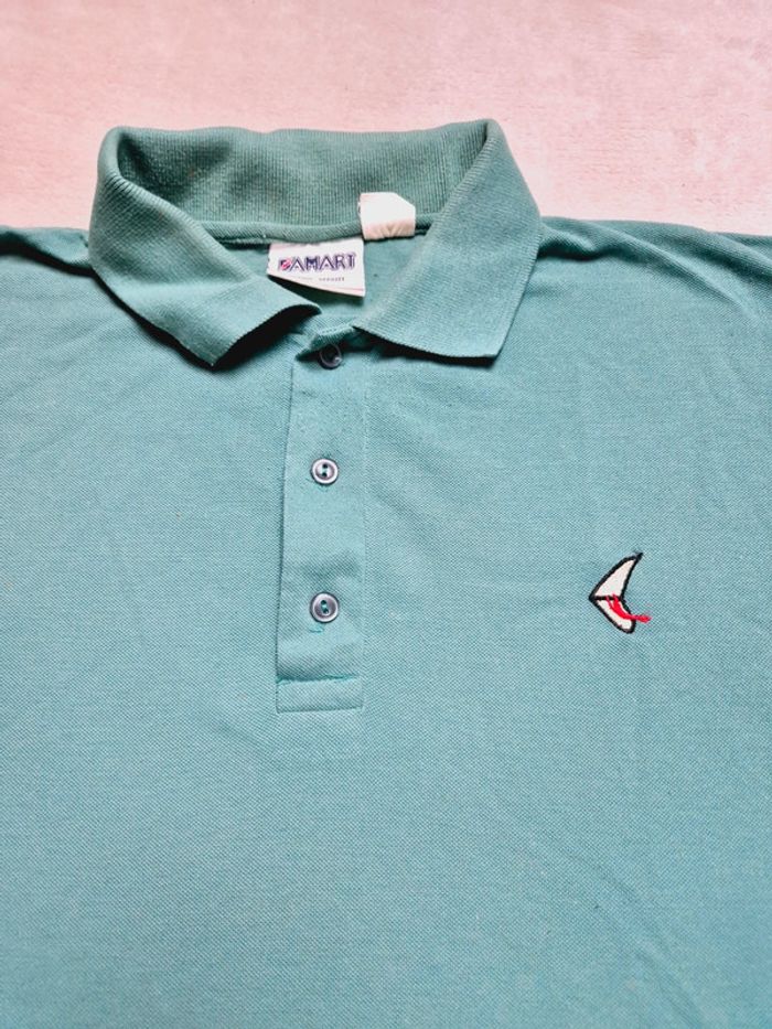 Polo vintage damard vert - photo numéro 2