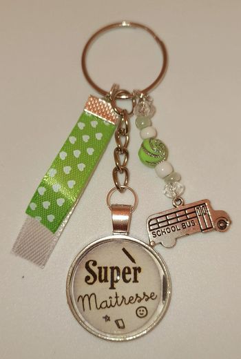 Cadeau maîtresse, porte clé message " Merci maîtresse"