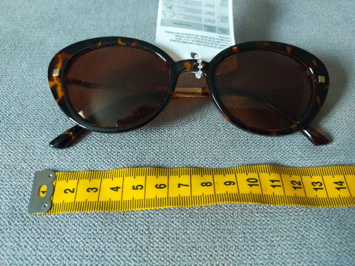Lunettes de soleil rondes écaille & doré – Neuves avec étiquette - photo numéro 6