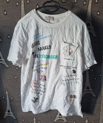 T-shirt blanc avec écriture 13-14ans