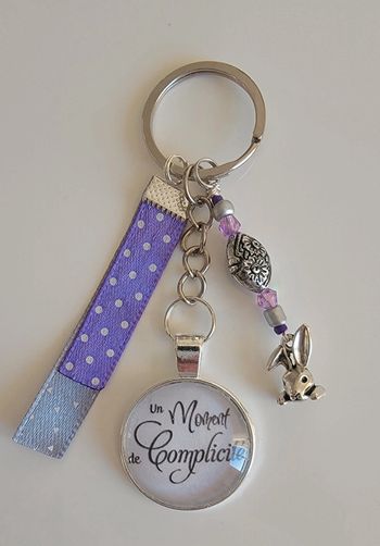 Cadeau amour st Valentin, porte clé message bijoux de sac " moment de complicité "