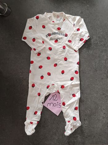 Pyjama fraises 12 mois