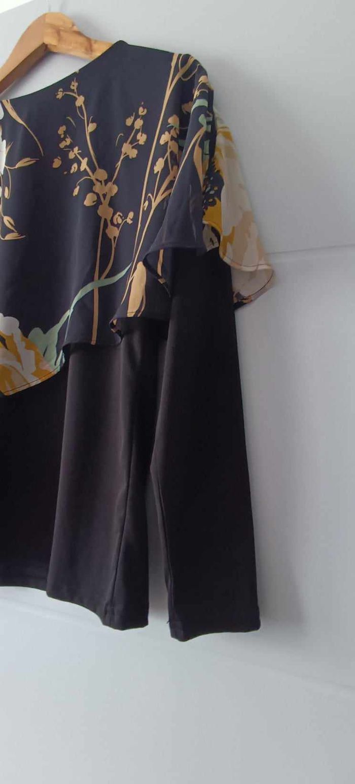 Blouse avec voile fleuri manches longues avec collier intégré taille 3 - photo numéro 8