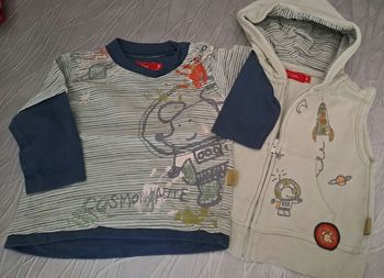 Lot T shirt et sweat sans manches garçon 6 mois