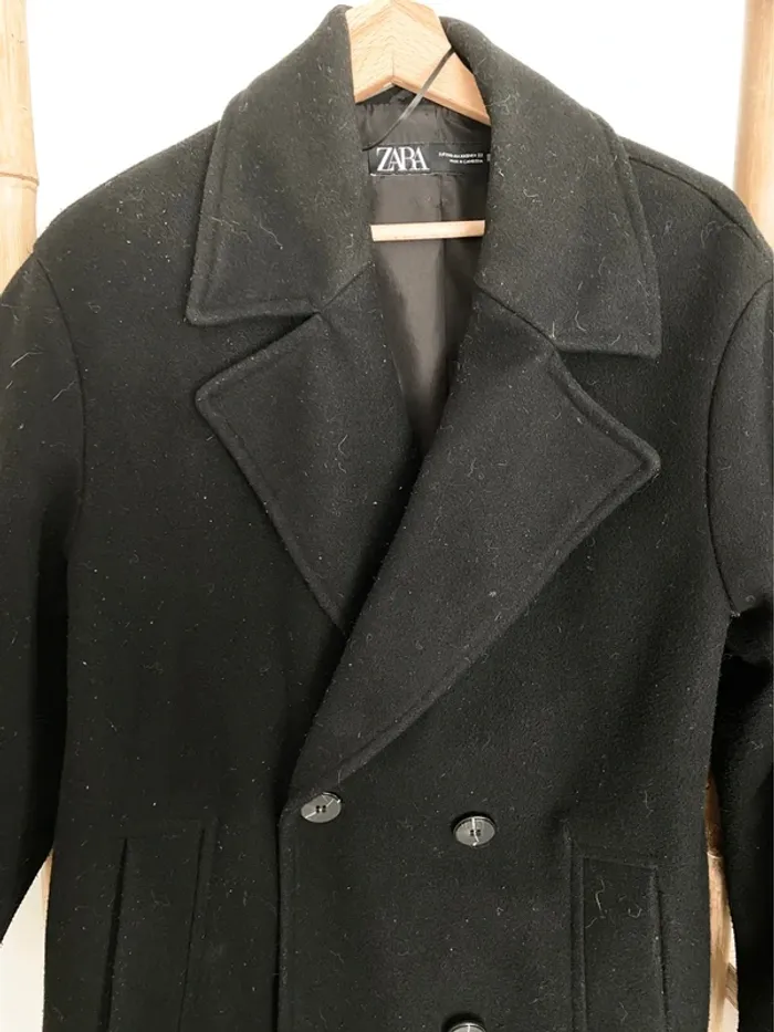 Manteau long noir Zara - photo numéro 3