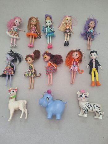 Lot 10 poupee enchantimals + 3 gros animaux