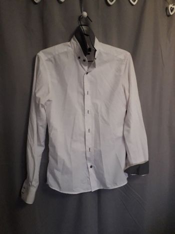 Chemise homme blanche et grise