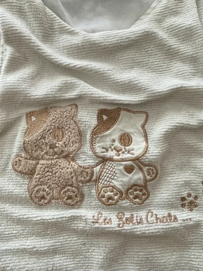 Turbulette épaisse beige à pression 100cm Mots d’enfants - photo numéro 4