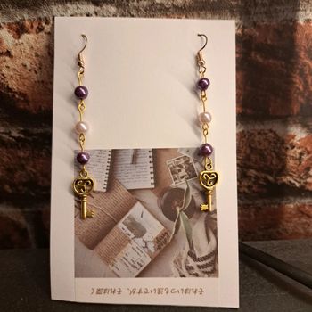 Boucles d'oreilles pendante perles nacré