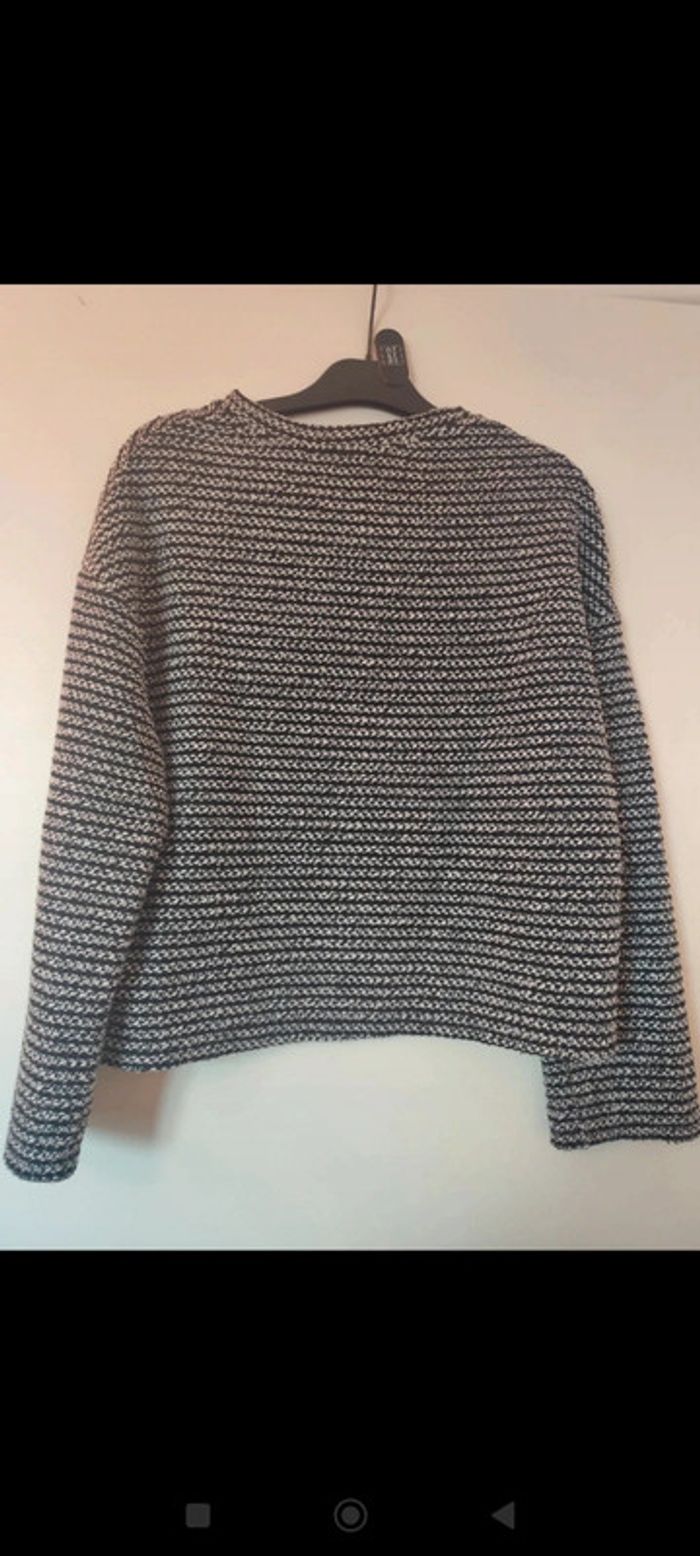 Pull en maille noir et blanc taille L Stradivarius - photo numéro 2