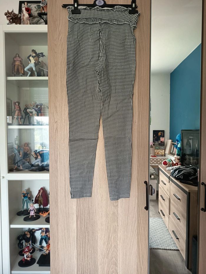 Pantalon pied de poule noir et blanc shein - Taille S 36 - photo numéro 4