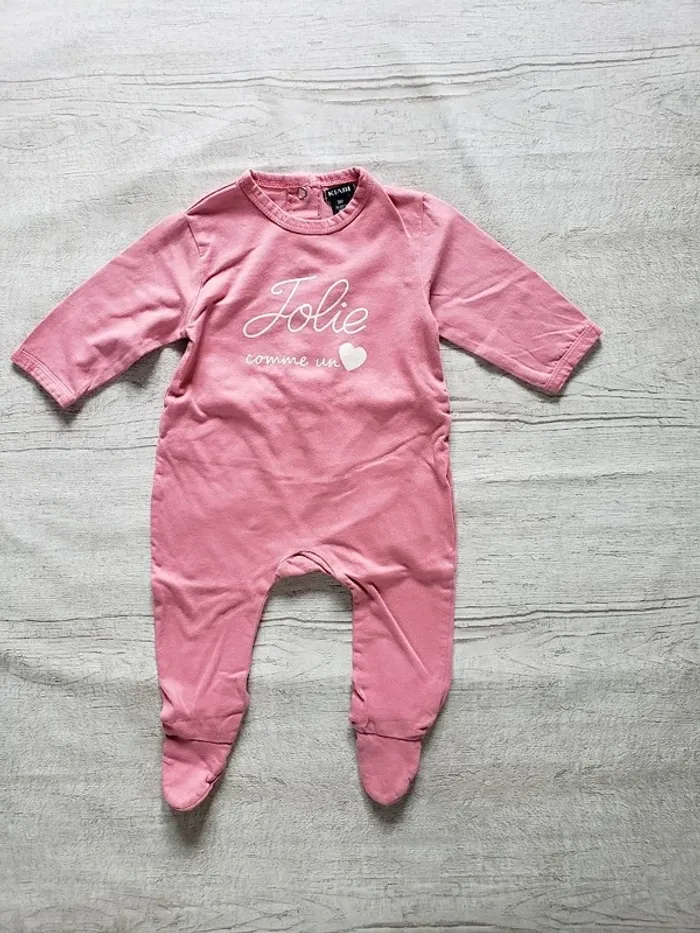 Grenouillère Kiabi coton fille 3 mois rose flamingo