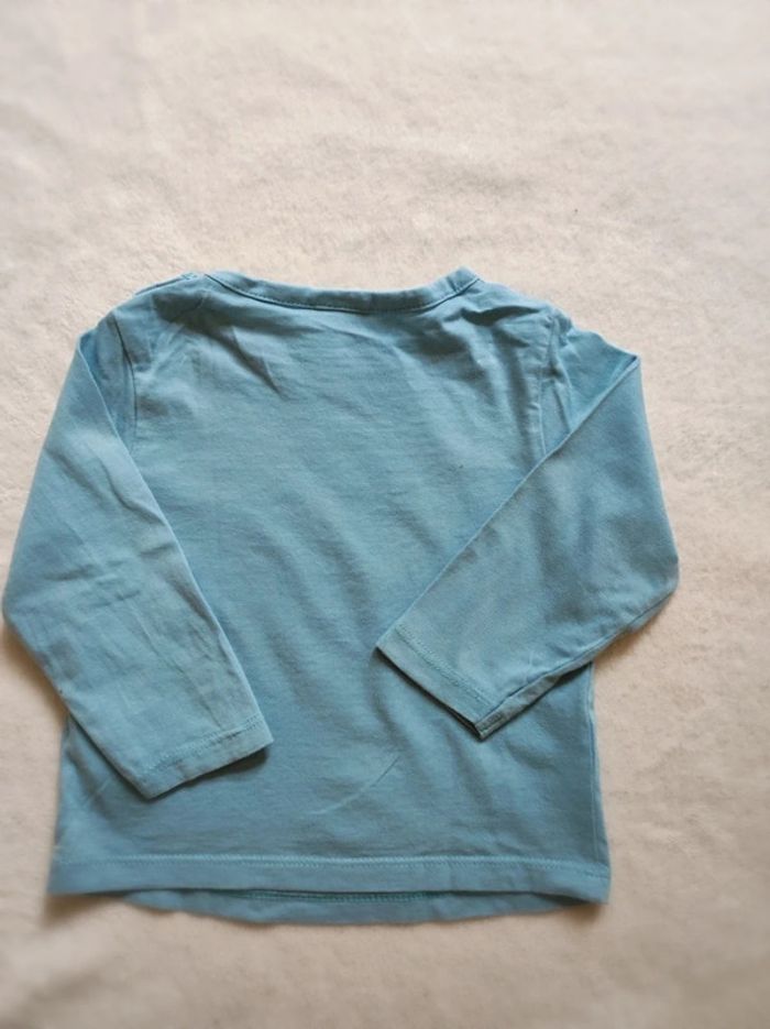 Tee shirt manches longues 12 mois papounet - photo numéro 2