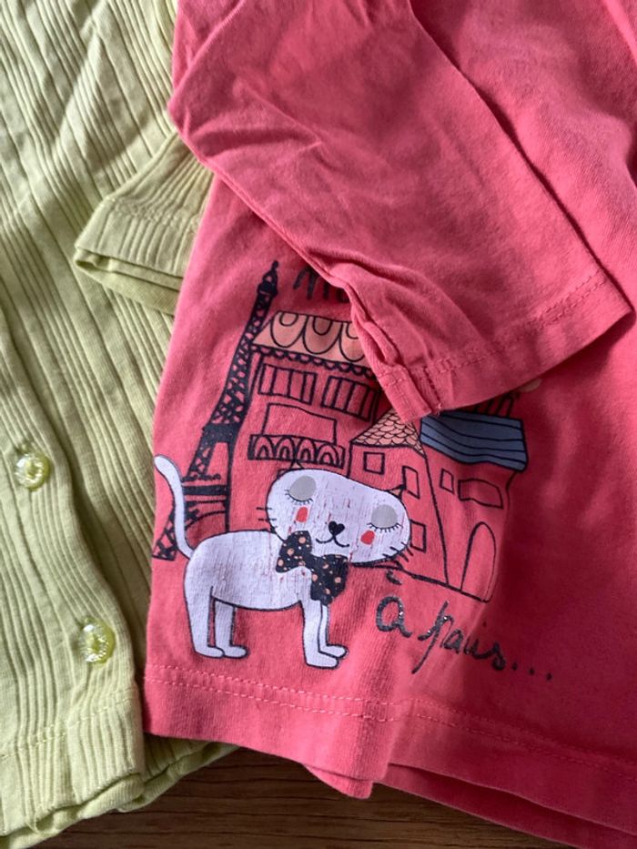 💫lot 2 de T-shirt manche longue bébé fille 💫 - photo numéro 2