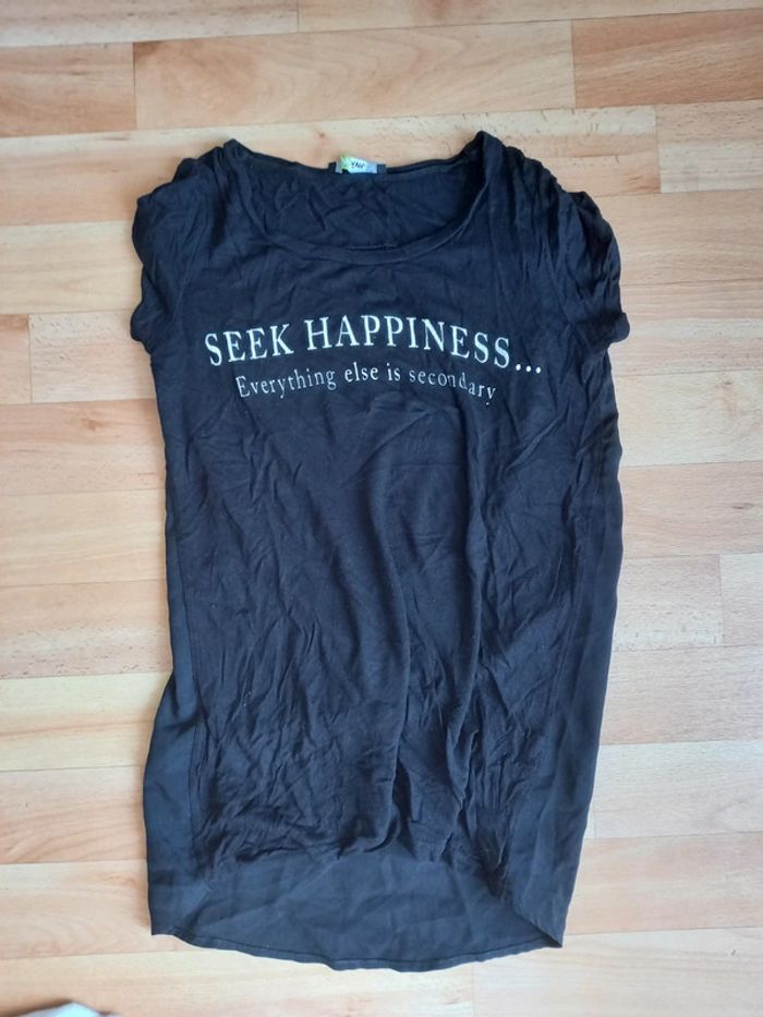 Tee shirt noir xs happiness - photo numéro 3