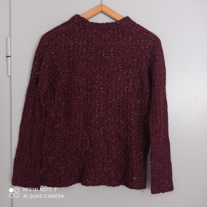 Pull bordeaux doré lurex t38 - photo numéro 7